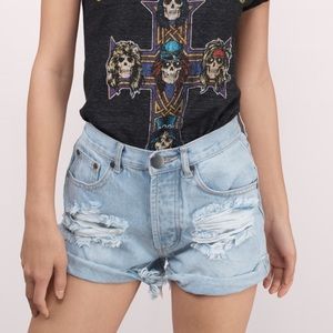 Tobi Destroyed Distressed Shorts